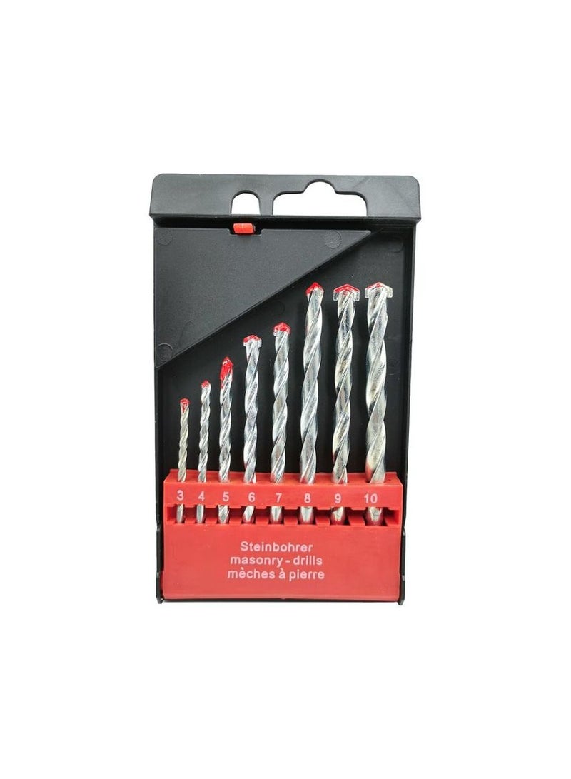 Drill Bit Set 8Pcs Used for Concrete Brick Tile1/8 to 3/8-3 4 5 6 7 8 9 10mm Round Shank Nickel Plated - Image 3