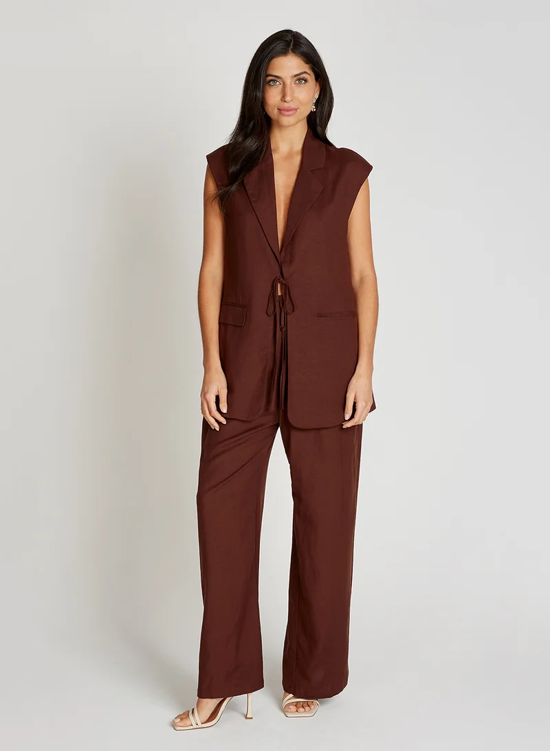 Little Mistress Drawstring Wide Leg Trousers