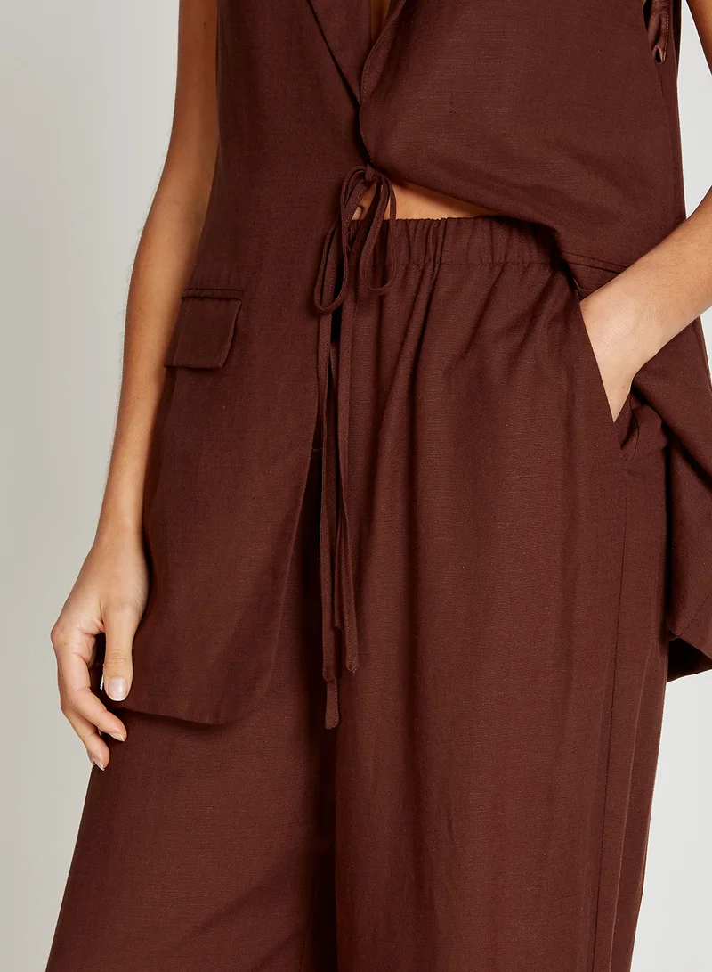 Little Mistress Drawstring Wide Leg Trousers
