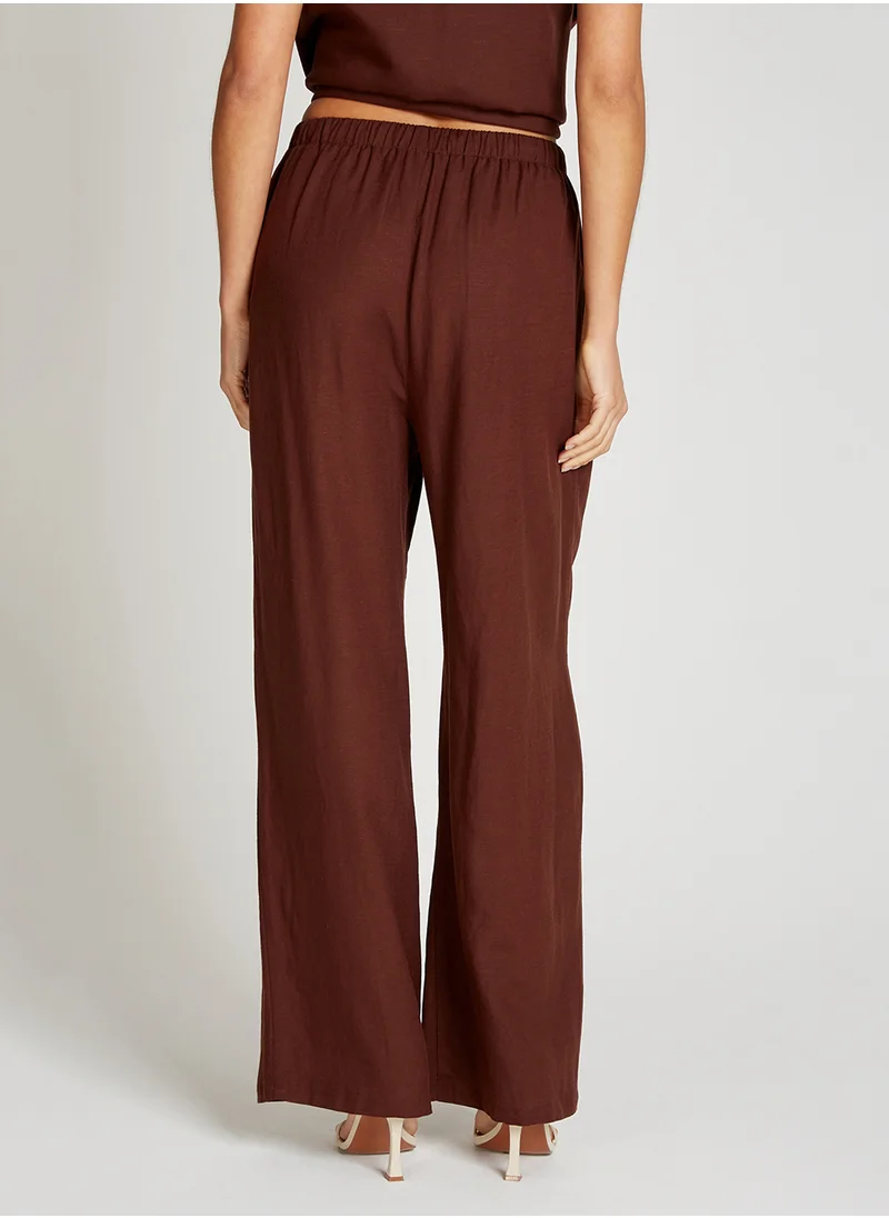 Little Mistress Drawstring Wide Leg Trousers