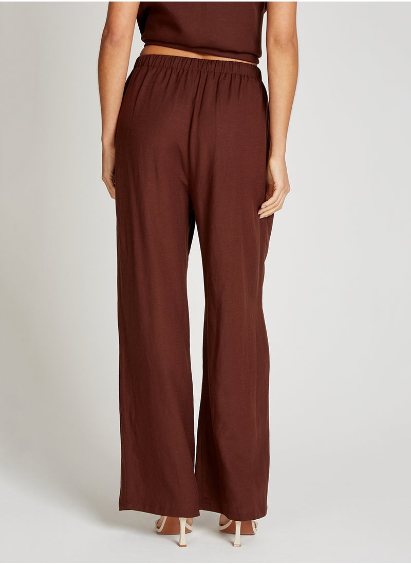 Little Mistress Drawstring Wide Leg Trousers  - Image 2
