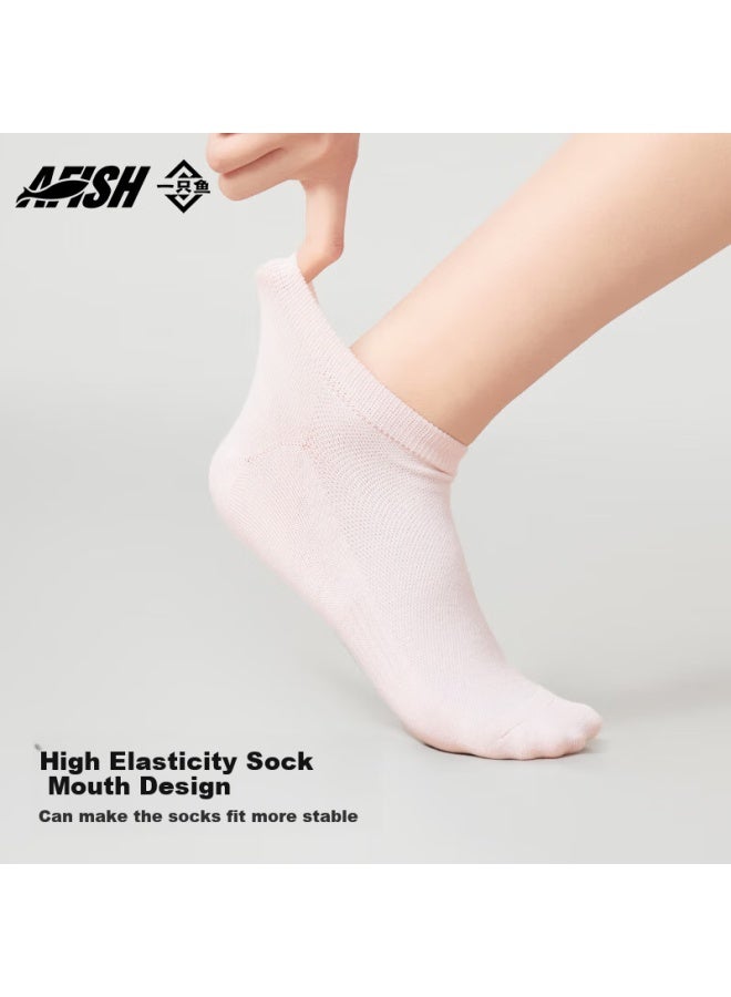 A Fish Women's 10a Grade Antibacterial And Odor-resistant Short Socks For Spring And Summer, Breathable Sports And Casual Cotton Socks, Sweat-absorbing And Breathable, 5 Pairs - Image 5