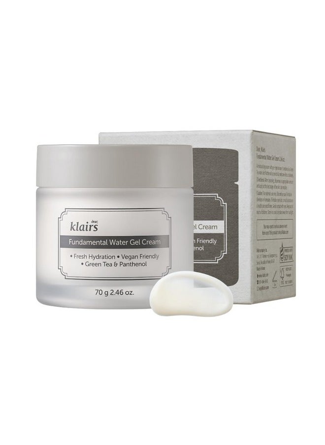 DearKlairs DearKlairs] Fundamental Water Gel Cream 2.36 fl oz | Vegan, Jeju Green Tea Water and Panthenol  - Image 1