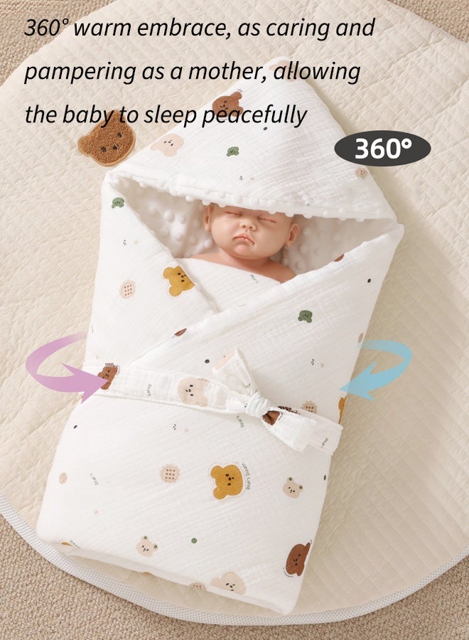 Aissiora Newborn Swaddle Blanket 90x90cm 650g Soft Fluffy Baby Blanket with 3D Massage Particles for 0-3 Months Infant Daily Use Gift - Image 3