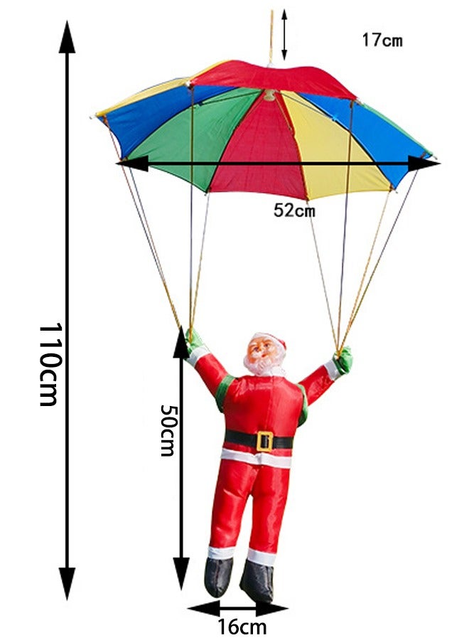 VUCATIN Santa Claus Climbing on Rope Ladder Christmas Tree Hanging Pendant Climbing Santa Plush Doll Xmas Tree Hanging Ornament for Indoor Outdoor Christmas Holiday Decoration (A-Parachute) - Image 5