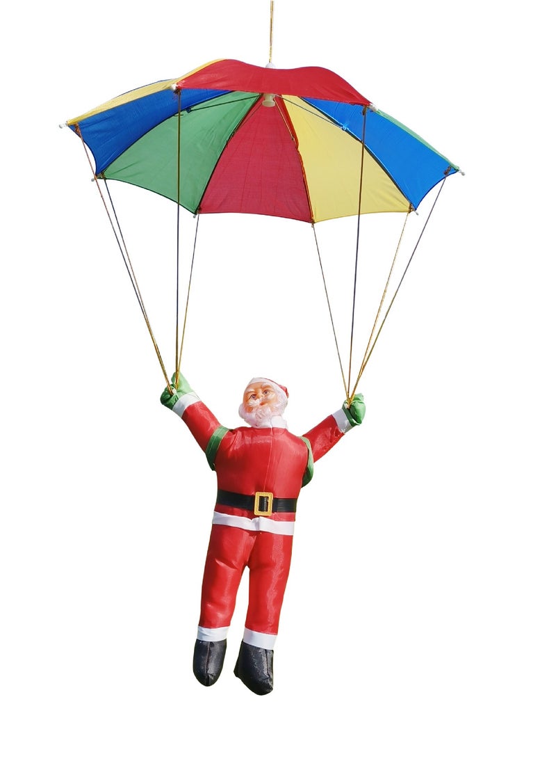 VUCATIN Santa Claus Climbing on Rope Ladder Christmas Tree Hanging Pendant Climbing Santa Plush Doll Xmas Tree Hanging Ornament for Indoor Outdoor Christmas Holiday Decoration (A-Parachute) - Image 4