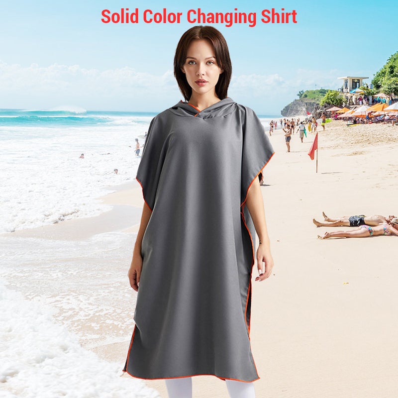 Adult Wearable Towel Robe with Hood Quick-Drying Comfortable Touch for Beach Hot Springs Fitness Swimming Vacation Yoga - Image 2