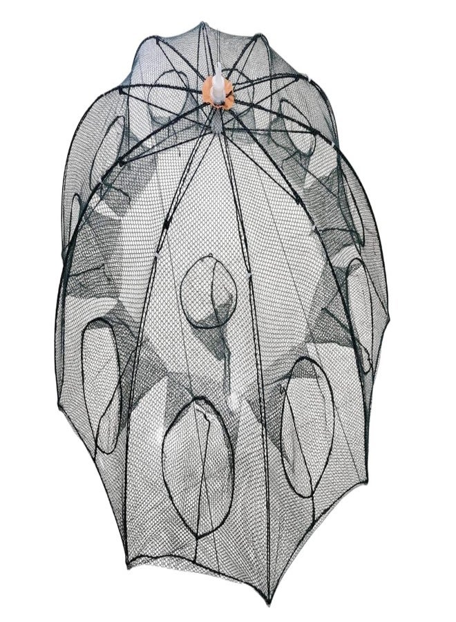 AGASTRIYA Portable Fishing Net with 10 Holes | Foldable Nylon Shrimp Cage | Automatic Fish Trap Cast Net for River, Lake & Sea Fishing | Durable Multi-Pocket Fishing Gear for Crabs - Image 1