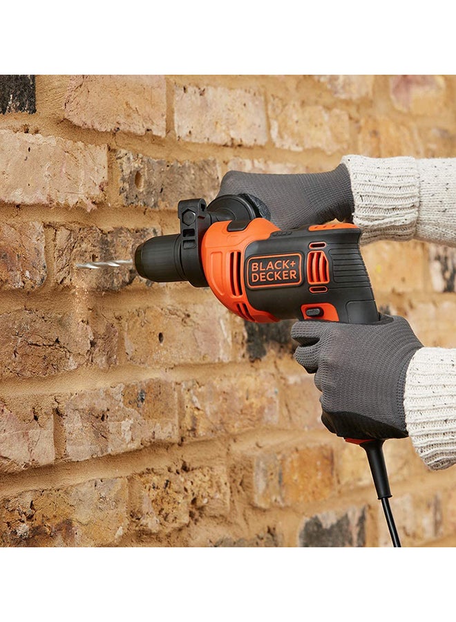 BLACK+DECKER 710W 47,600BPM Single Gear Hammer Drill with 4 Bits in Kitbox for Metal & Masonry Drilling, Orange/Black - BEH710K-GB, 2 Years Warranty Orange/Black - Image 4