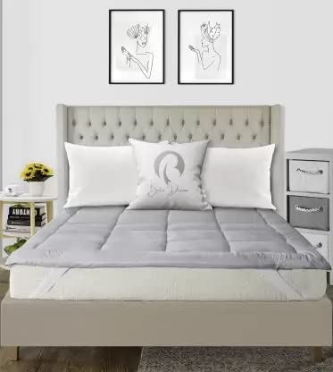 Rajasthan Crafts Super Soft 600 GSM Quilted Microfibre Mattress Padding/Topper | Breathable - Hypoallergenic Mattresses Pad for Comfortable Sleep | Single Bed Size (36x72 inch | 3x6 feet, Grey) - Image 2