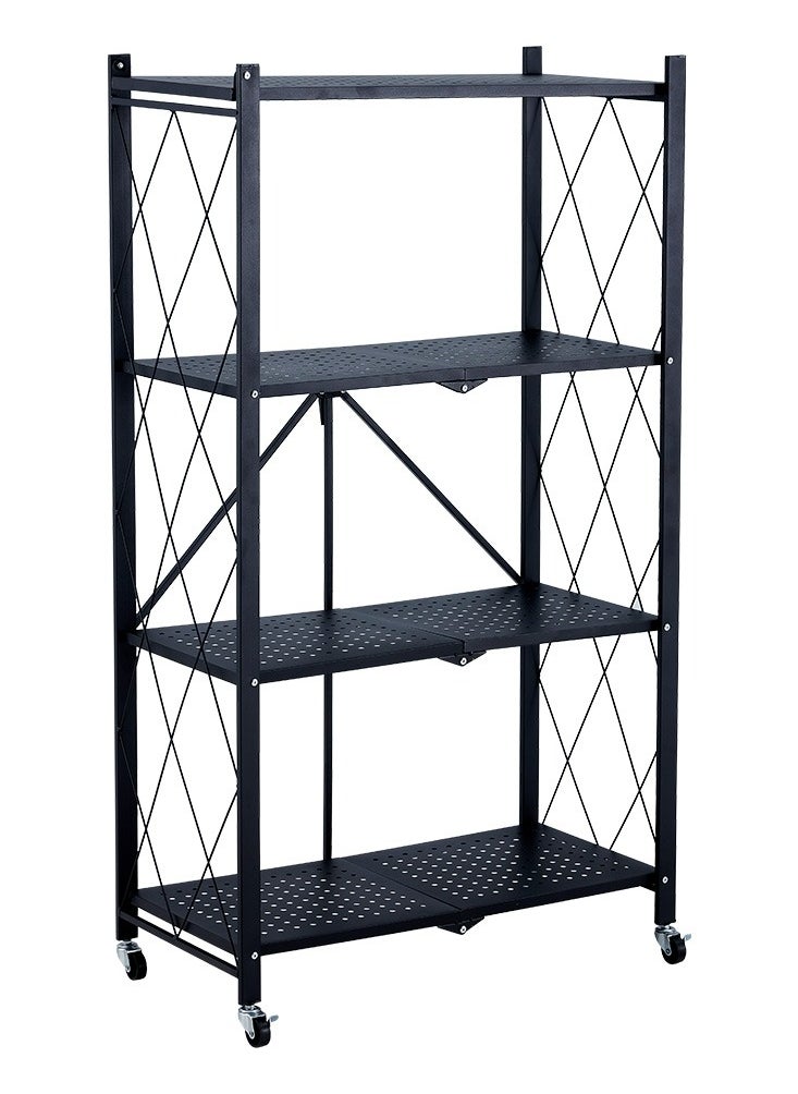 Cozara - 4-Tire Scratch-Resistant Storage Rack Black - Image 1