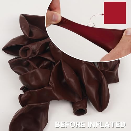 PartyWoo Burgundy Balloons 92 pcs Different Sizes of 18 12 10 5 Inch Dark Chestnut Red Maroon Balloon Arch Kit Garland for Birthday Graduation Anniversary Cherry Casino Party Decorations RedY62 - Image 5