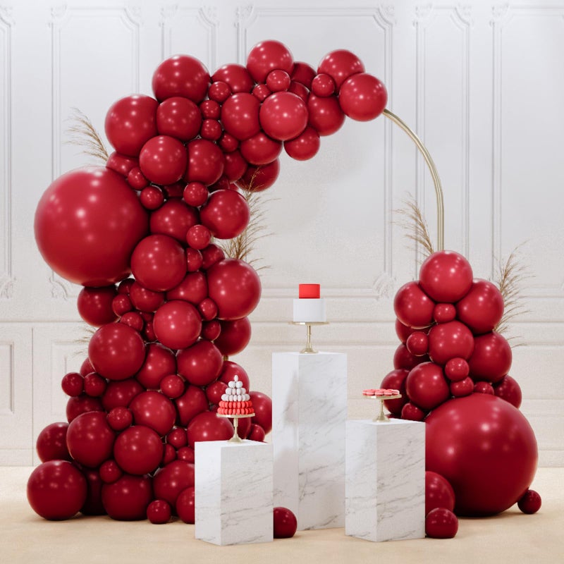 PartyWoo Burgundy Balloons 92 pcs Different Sizes of 18 12 10 5 Inch Dark Chestnut Red Maroon Balloon Arch Kit Garland for Birthday Graduation Anniversary Cherry Casino Party Decorations RedY62 - Image 3