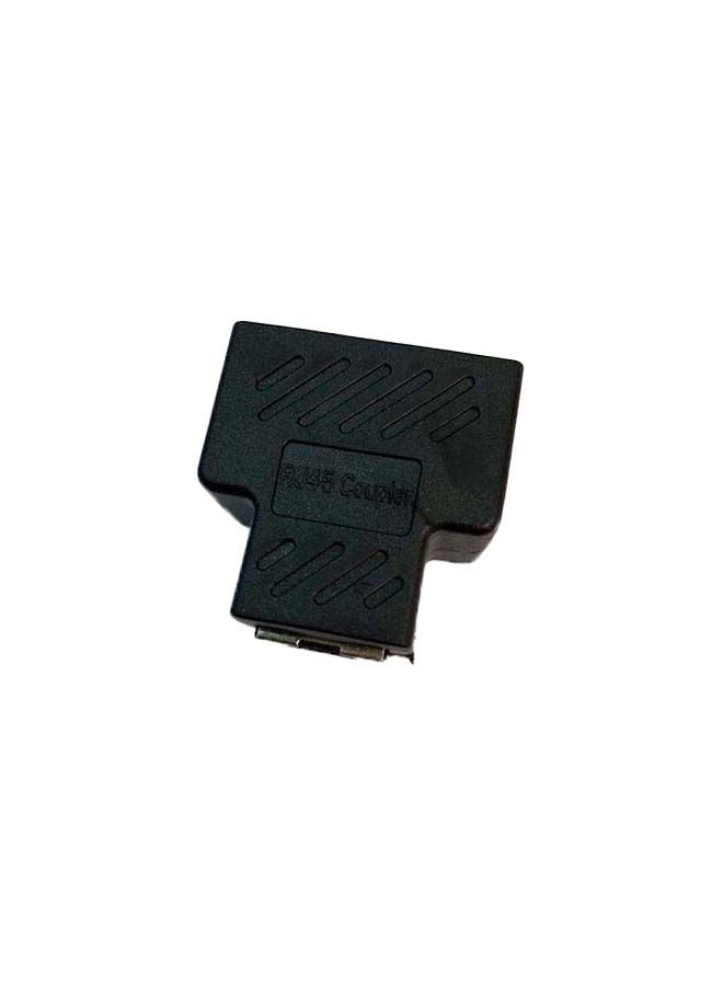 NIBEMINENT 1 to 2 Female Ports RJ45 Splitter Adapter Black  - Image 1