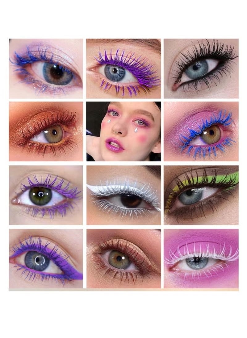 Maxfine - 5D Silk Fiber Mascara with Folding Eyelash Comb Brush,Liquid Colored Mascara Lash Extensions,Waterproof, Sweat-proof, Non-blooming, Long and Multi-color Base. (White) - Image 1