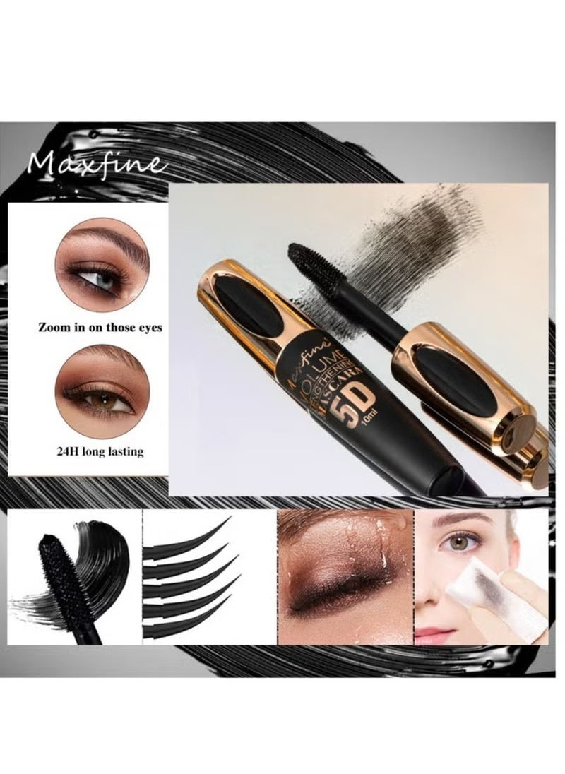 Maxfine - 5D Silk Fiber Mascara with Folding Eyelash Comb Brush,Liquid Colored Mascara Lash Extensions,Waterproof, Sweat-proof, Non-blooming, Long and Multi-color Base. (White) - Image 1