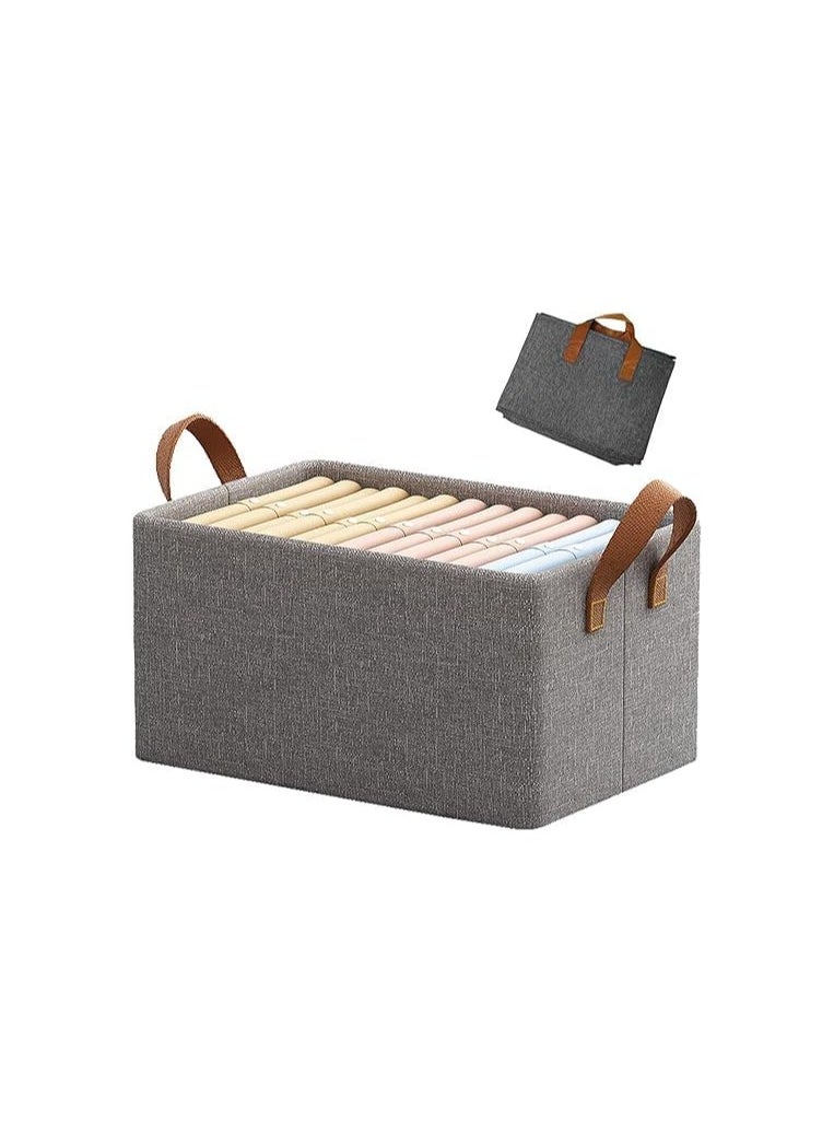 Spaceshoop - Closet Clothes Organizer with Handle Fabric storage Box with Steel Frame Stackable Shelf Storage Baskes Foldable - Image 1