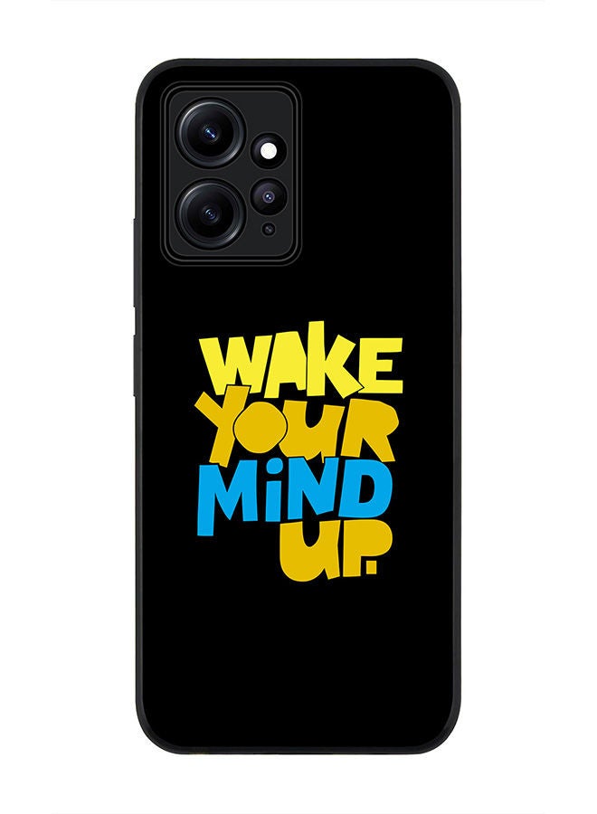 Stylizedd جراب أسود متين بحافة لهاتف Redmi Note 12 4G جراب نحيف ناعم بحواف مطاطية مرنة ومضاد للسقوط من مادة TPU Gel غطاء رفيع - أيقظ عقلك - Image 1