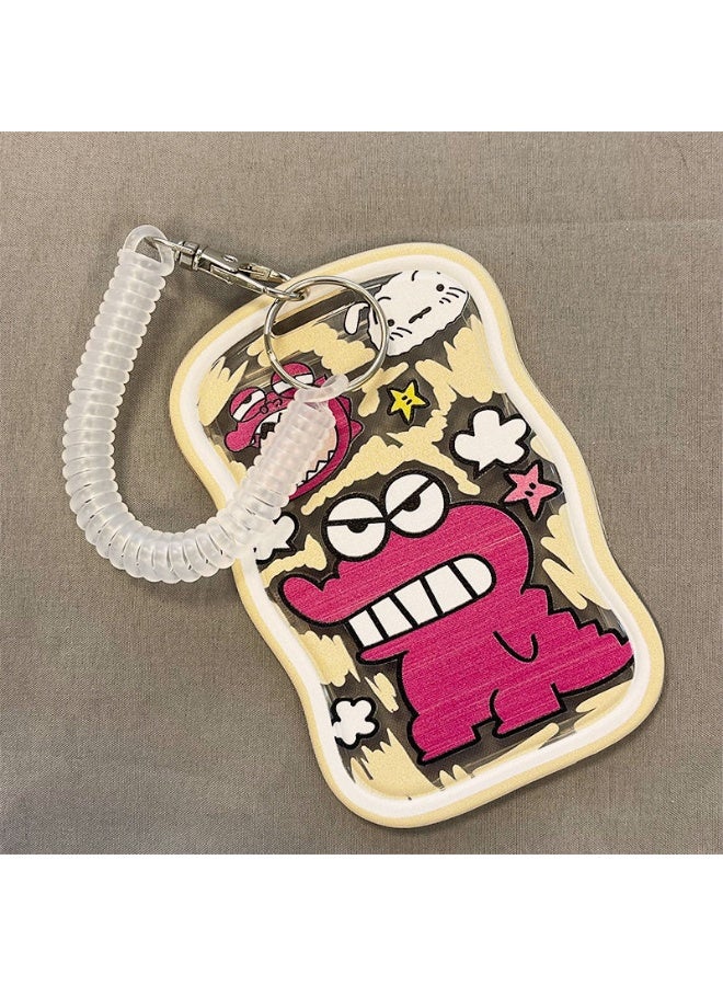 NIBEMINENT 1 - Piece Crocodile Xiaoxin Kpop Photo Card Holder Pendant Key Chain ID Badge Holder ID Card Holder Photo Card Protector for School ID Office ID Access Card for Women Girls