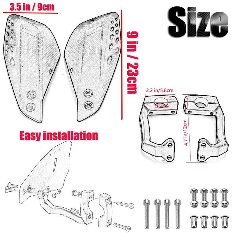 Kucehiup Motorcycle Handguards 7/8" 22mm Universal Hand Guards Black - Image 5