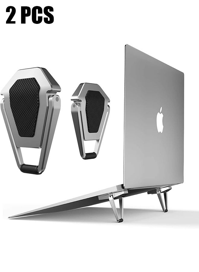 HY 2 Pcs Portable Invisible Laptop StandMini Alu minum Cooling Pad,Computer Keyboard Mount Kickstand,Ergonomic Lightweight Laptop Desk Stand for MacBook Pro/Air, Lenovo,12-17 Inches  - Image 1