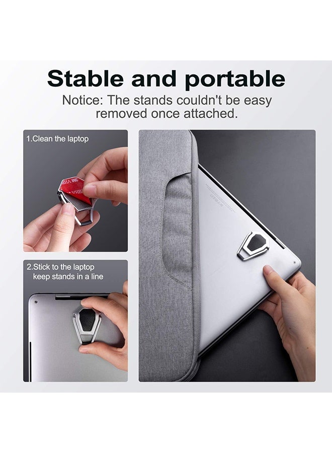 HY 2 Pcs Portable Invisible Laptop StandMini Alu minum Cooling Pad,Computer Keyboard Mount Kickstand,Ergonomic Lightweight Laptop Desk Stand for MacBook Pro/Air, Lenovo,12-17 Inches  - Image 4