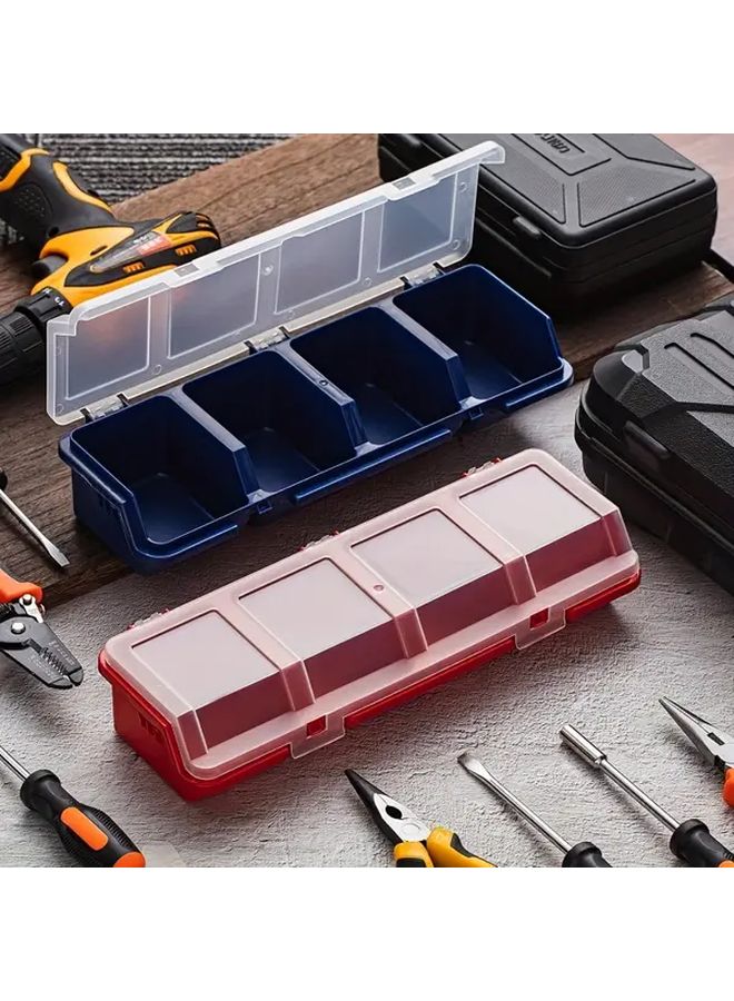 Heavy Duty Screw Organizer Box With Snap Lock Lid Blue 2pcs Tool Fastener Storage Container - Image 3