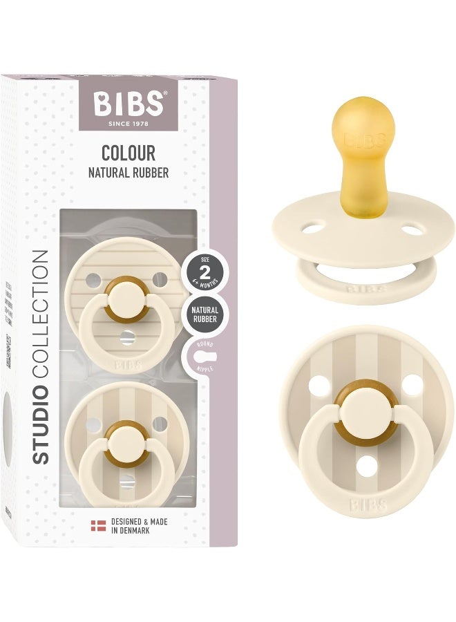 BIBS Studio Colour 2 Pack Natural Rubber Pacifiers - Image 1