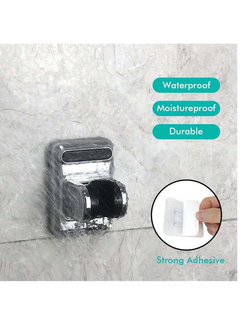 Excefore Self Adhesive Shower Head Holder, 2 Pcs Abs Showerhead Bracket Adjustable Shower Spray Holder Wall Mount Shower Wand Holder Drilling, No Drilling, Silver  - Image 5