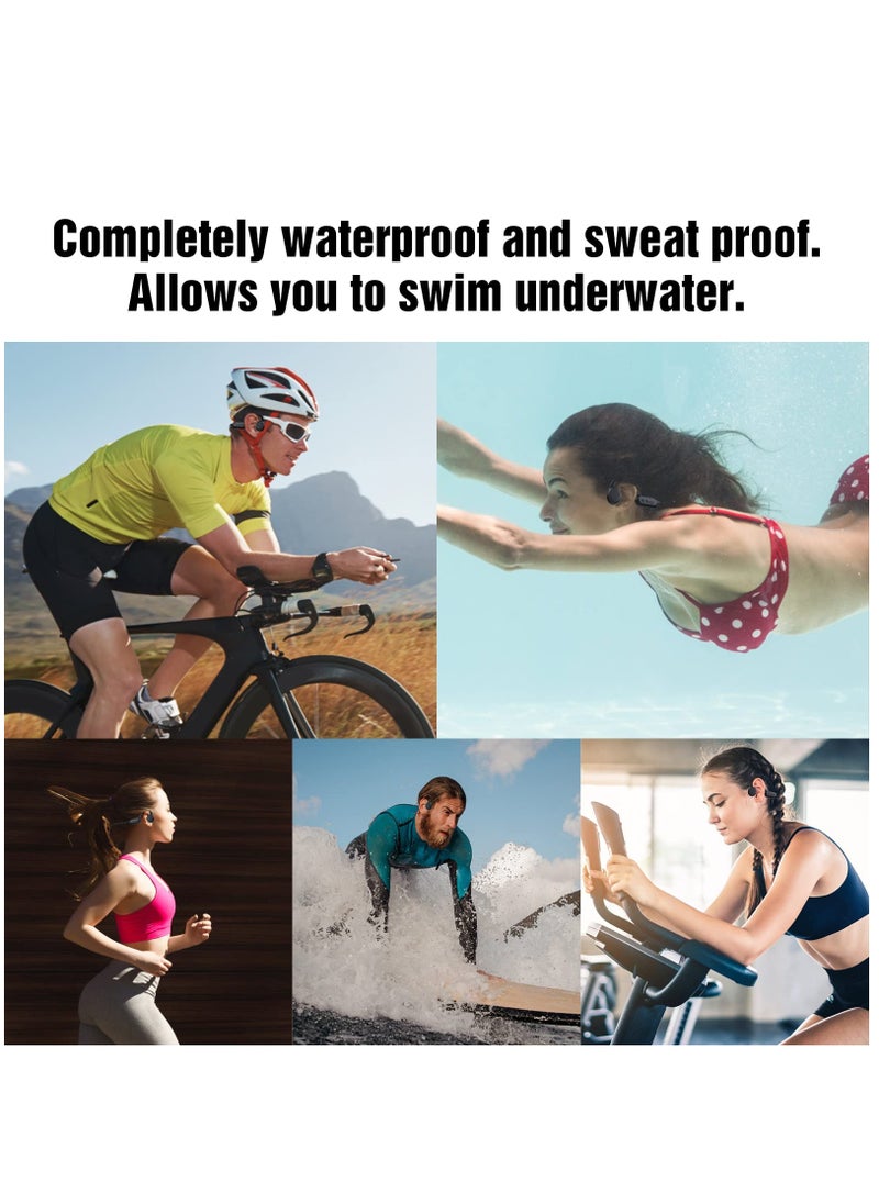 Bone Conduction Headphones Waterproof Headphones with Built-in 8G Memory for swimming do not use Bluetooth Mode Open Ear headphones Bluetooth for Swimming Running Cycling Gym