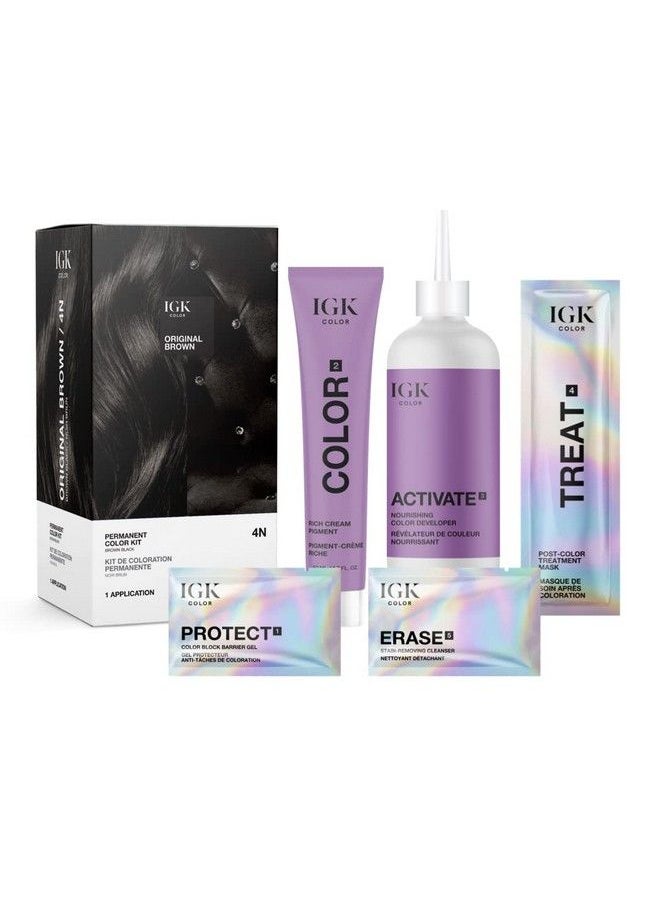 iGK Permanent Color Kit Original Brown Brown Black 4N | Easy Application + Strengthen + Shine | Vegan + Cruelty Free + Ammonia Free | 4.75 Oz  - Image 3