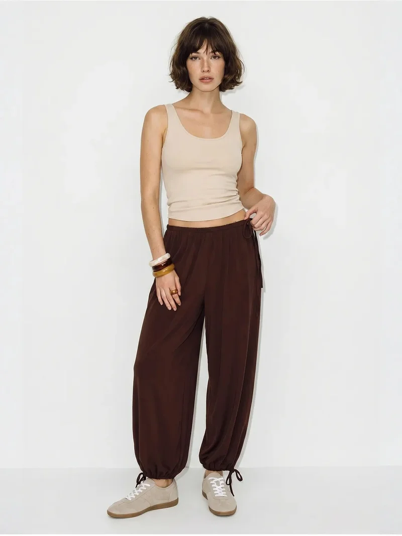 بيانكو لوتشي LUCCI Women’s Ankle-length Salwar Trousers With Tie Waist