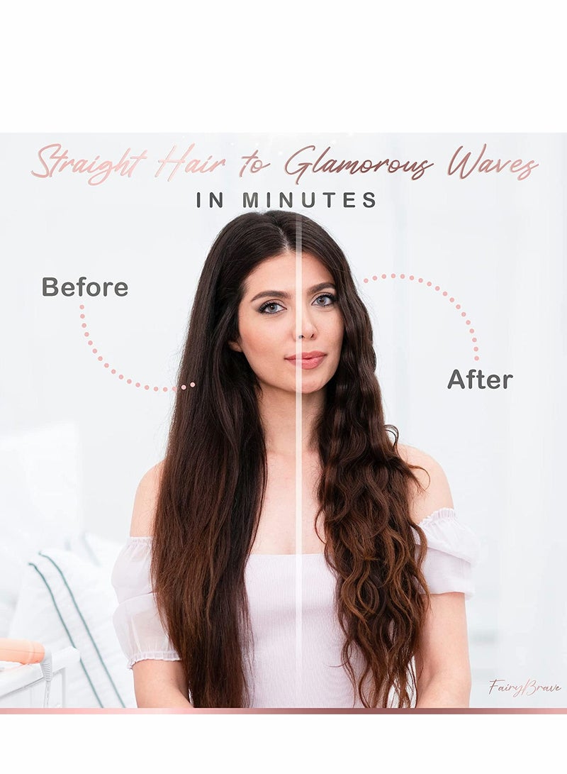 Zikra Curling Iron Wand,3 Barrel Curling Iron (Upgraded),25mm 3 Barrel Curling Iron Wand Instant Heating Temperature Adjustable Ceramic Hair Curling Iron with LCD Temp Display,Long/Short Hair Curlers - Image 2