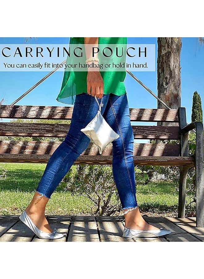 أحذية باليه مسطحة قابلة للطي محمولة للنساء مع حقيبة سفر / أسود / XL - Image 5