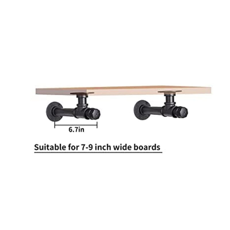Ycco Pipe Shelf Bracket Industrial Diy L Pipe Wall Bracket For 8 Inch Wood Floating Shelf Vintage Look Rustic Home Pipe Decor 6 Packs  Included Accessories - Image 3