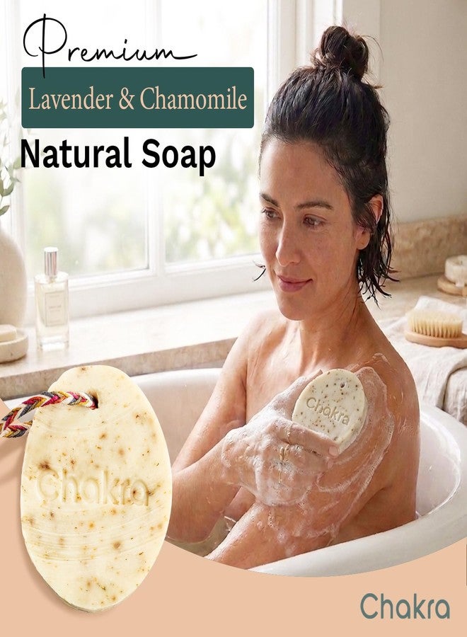 Chakra Oval Lavender & Chamomile Bar Soap - Paraben & Additive Free Handmade Soap Bar for Face, Body and Hands, Gentle Cleansing for Daily Skin Care, 7 oz - Image 4