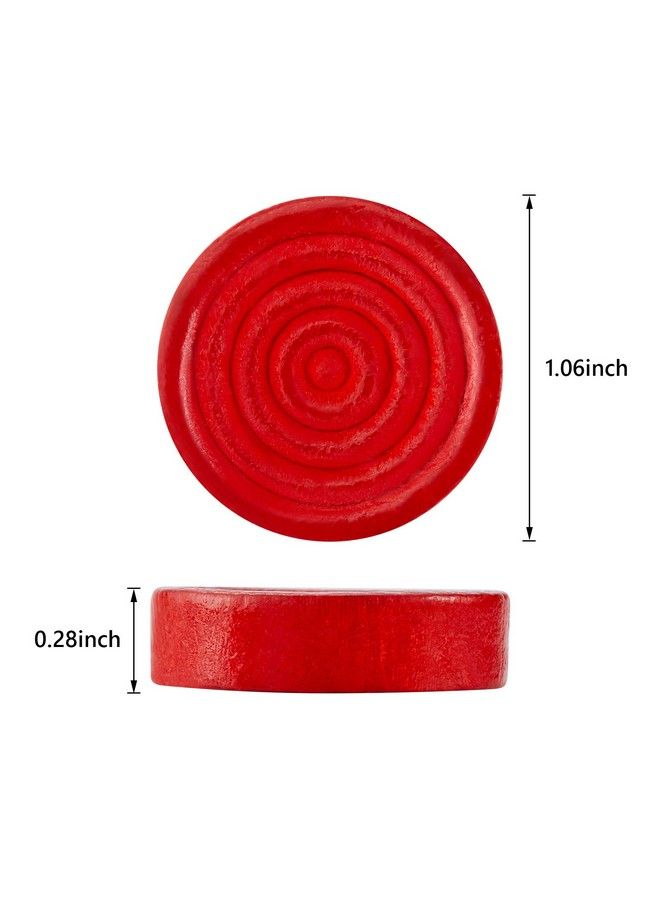 Gejoy 48 Pieces Wooden Checkers 1.06 Inch Wooden Checkers Pieces With Stackable Ridge In Drawstring Storage Pouch Red Black Dark Brown Wood Color (Red Black Dark Brown Natural Color)  - Image 3