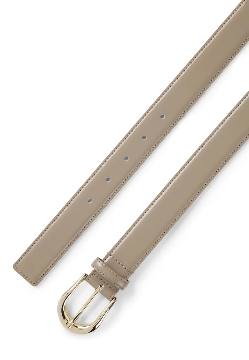 BOSS Italian-leather belt with golden buckle