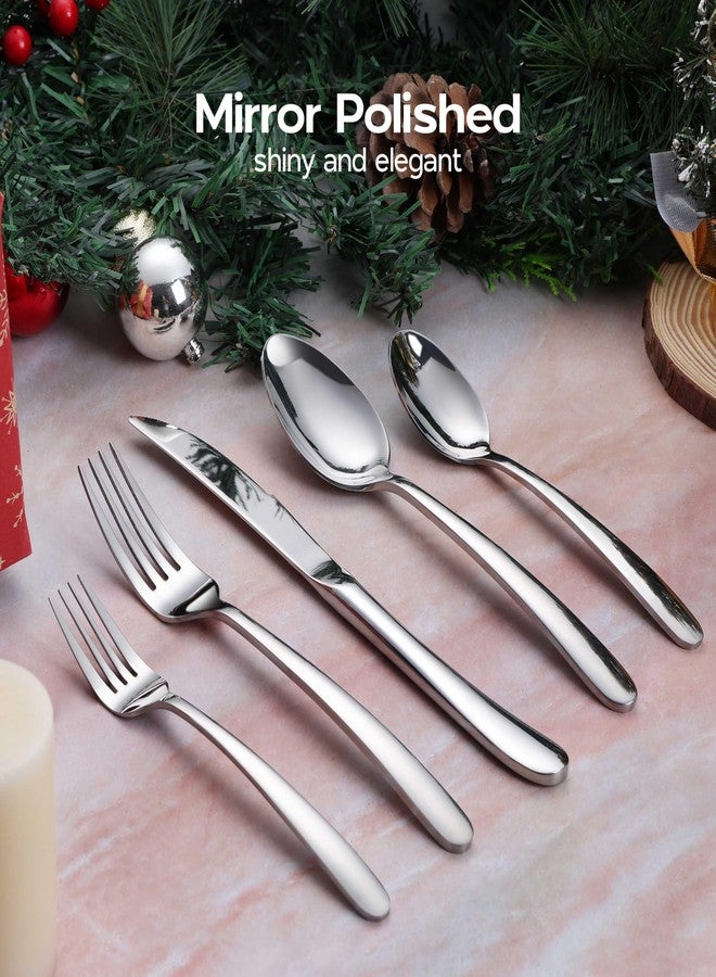 Onader 40 Piece Heavy Duty Silverware Flatware Set for 8 Stainless Steel Cutlery Set - Image 3