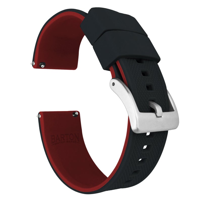 Barton Watch Bands أشرطة ساعة بارتون إيليت السيليكون - إطلاق سريع - اختر لون الحزام ولون المشبك (ستانلس ستيل، أسود PVD أو رمادي مسدس) - 18 مم، 20 مم، 22 مم و 24 مم - Image 1