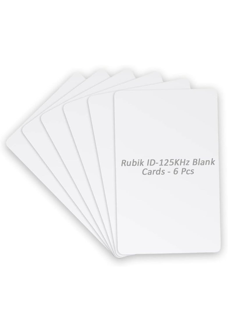 Rubik 6pcs Blank ID-125Khz RFID Key Cards for RFID Copier/Reader/Writer/Duplicator (ID-125KHz 6 Cards)