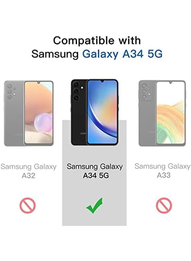 جي تيك واقي شاشة لهاتف سامسونج جالاكسي A34 5G مقاس 6.6 بوصة 9H زجاج مقوى مضاد للخدش عالي الوضوح، عبوة من 3 قطع - Image 3