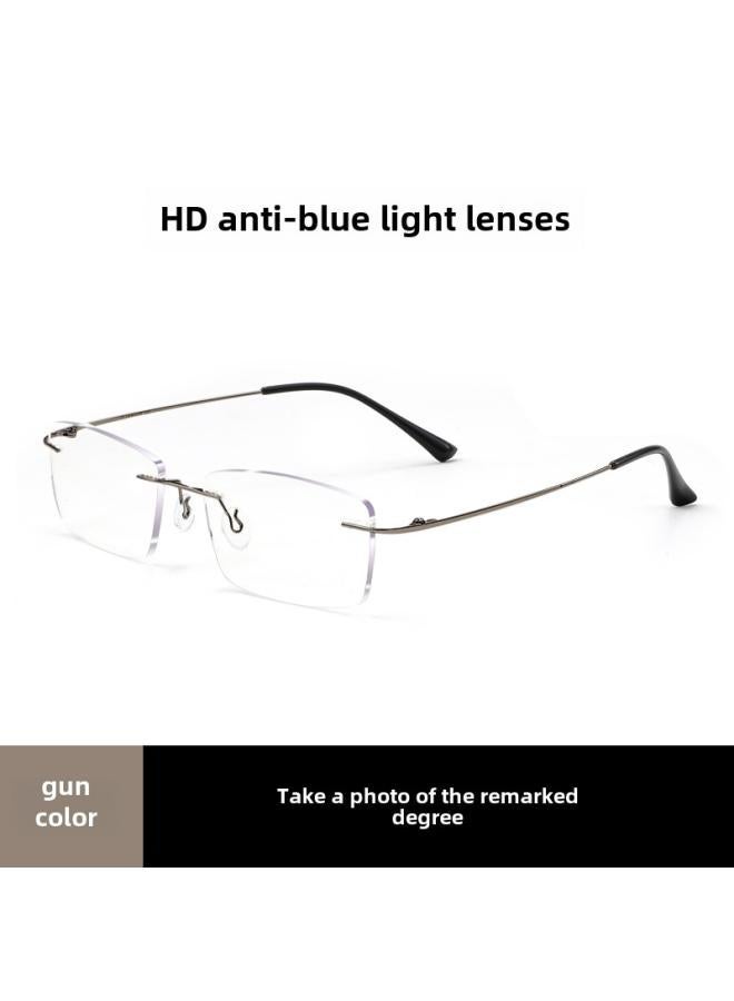 نيبمينينت Business Titanium Frame High-end Frameless Reading Glasses 8 6 Anti-blue Light Hd Aging Ultra-light Danyang 