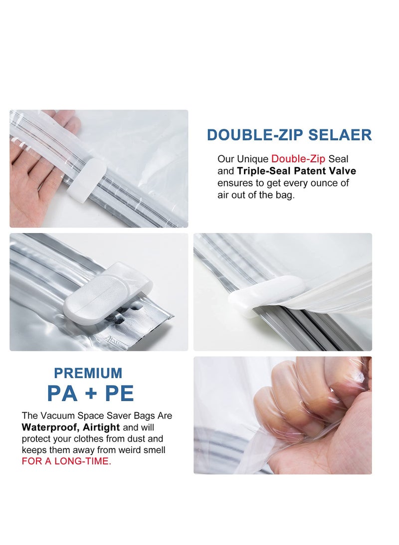 SOLARAE Vacuum Storage Bags Jumbo Cube 6 Pack, Space Saver Bags Extra Large Vacuum Seal Bags for Comforters Blankets Clothes (3 Jumbo 3 Medium), Closet Organizers and Storage Bags Vacuum Sealed - Image 4