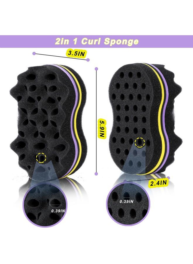 Supaze 2Pcs Hair Sponge, Small Holes Sponge for Hair Men, Yellow Curl Sponge for Men, Two Sides Hair Sponges for Natural Hair Women, Curl Sponge for Black Hair, Sponge Brushes, Twist Sponge - Image 3