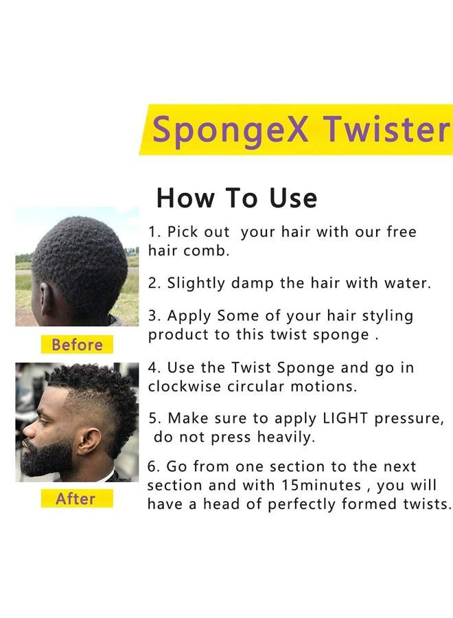 Supaze 2Pcs Hair Sponge, Small Holes Sponge for Hair Men, Yellow Curl Sponge for Men, Two Sides Hair Sponges for Natural Hair Women, Curl Sponge for Black Hair, Sponge Brushes, Twist Sponge - Image 5