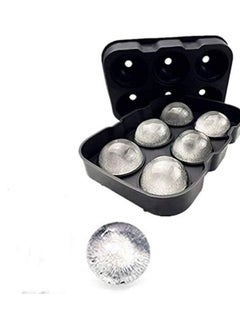 Goolsky Silicone Ice Cube Trays Round Ice Cube Mold Spheres Ice Ball Maker (6 Round Ice Ball Black)