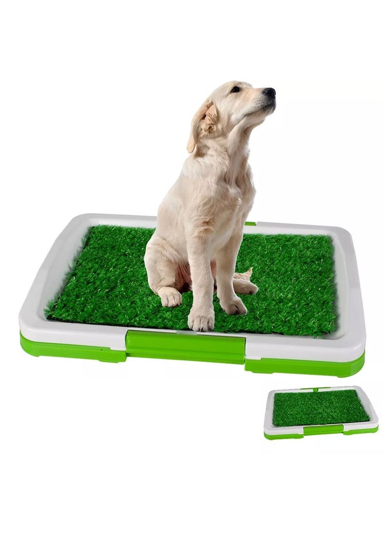 Dog Litter Box Pad Potty Training Synthetic Grass Mesh Tray 3 Layer Pet Toilet for Dogs Indoor Outdoor Use - Image 1