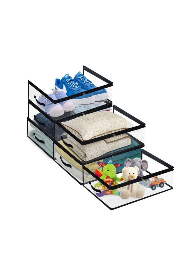 IMAWORKS Transparent Plastic Clothes Storage Bag (Pack of 6) | Clothes Organiser for Wardrobe | Saree Covers with zip |Saree Organizer for Wardrobe | Saree Bags Storage | Saree Covers for Storage - Image 1