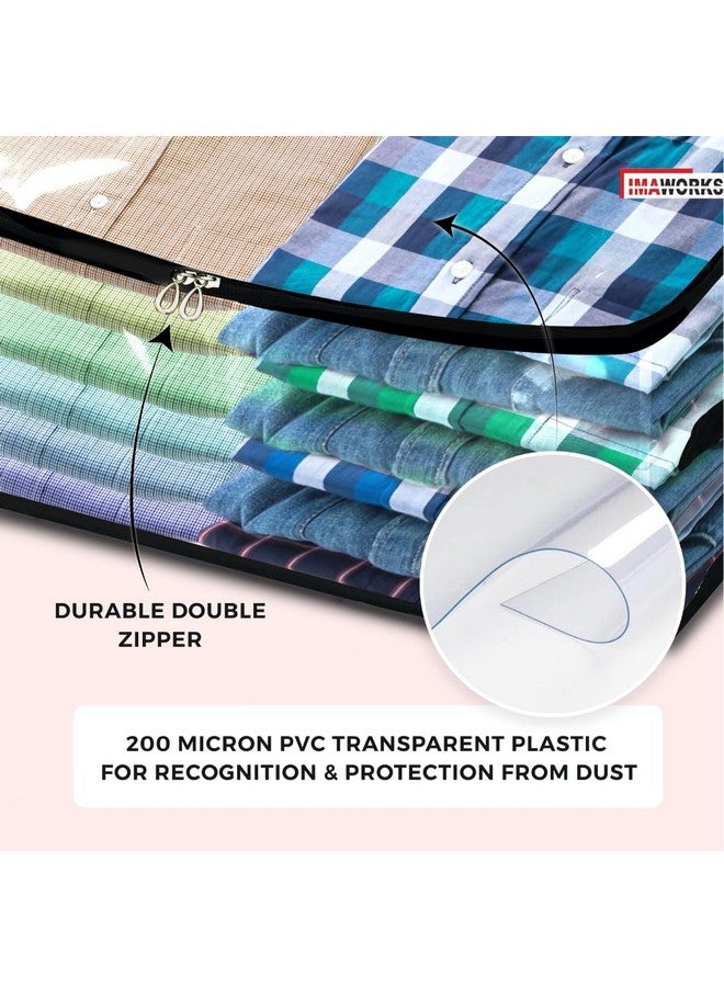IMAWORKS Transparent Plastic Clothes Storage Bag (Pack of 6) | Clothes Organiser for Wardrobe | Saree Covers with zip |Saree Organizer for Wardrobe | Saree Bags Storage | Saree Covers for Storage - Image 3